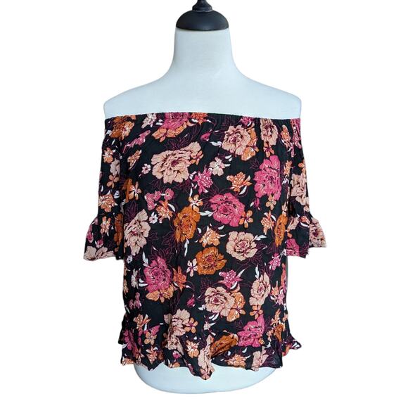 New Vanilla Star Off the Shoulder Floral Top Size S - Picture 1 of 8